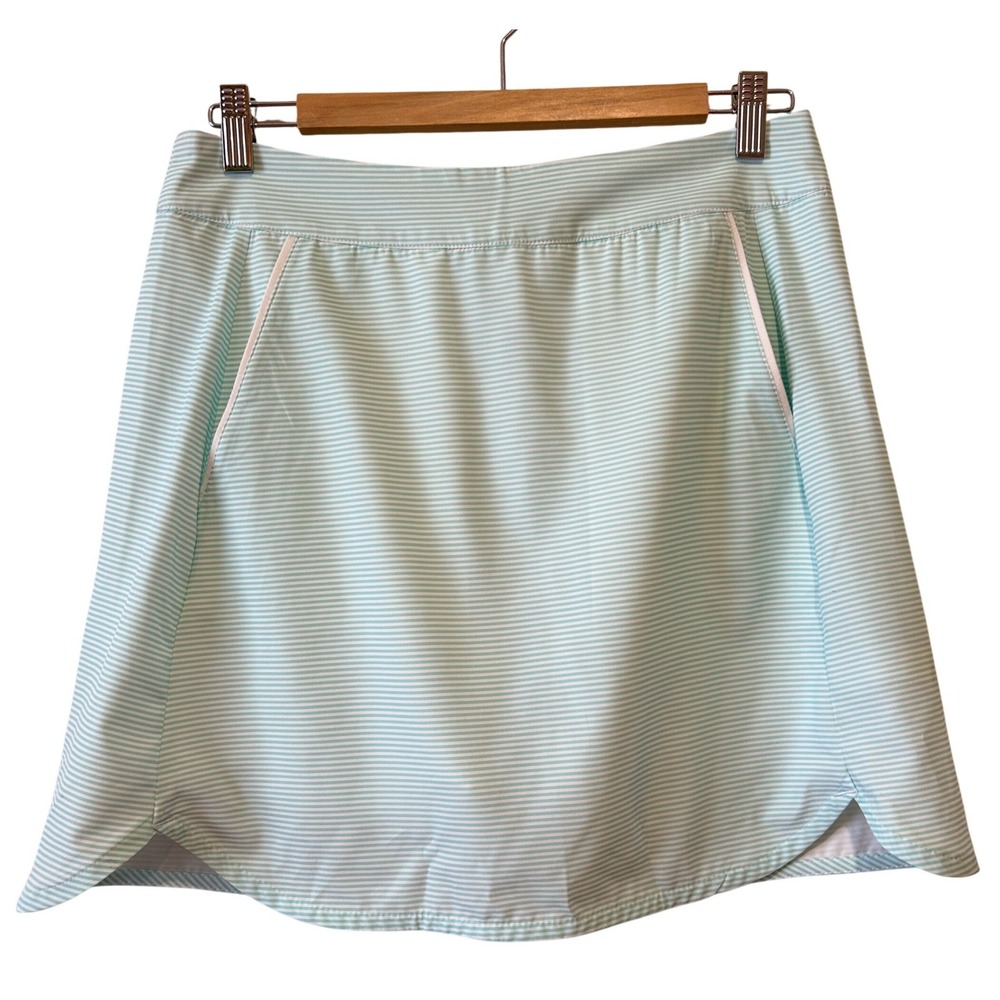 Vineyard Vines Skort Sz S Teal White Striped Preppy Golf Pickleball Tennis NWT